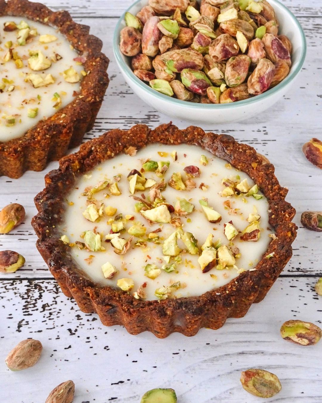 White Choc Pistachio Tarts