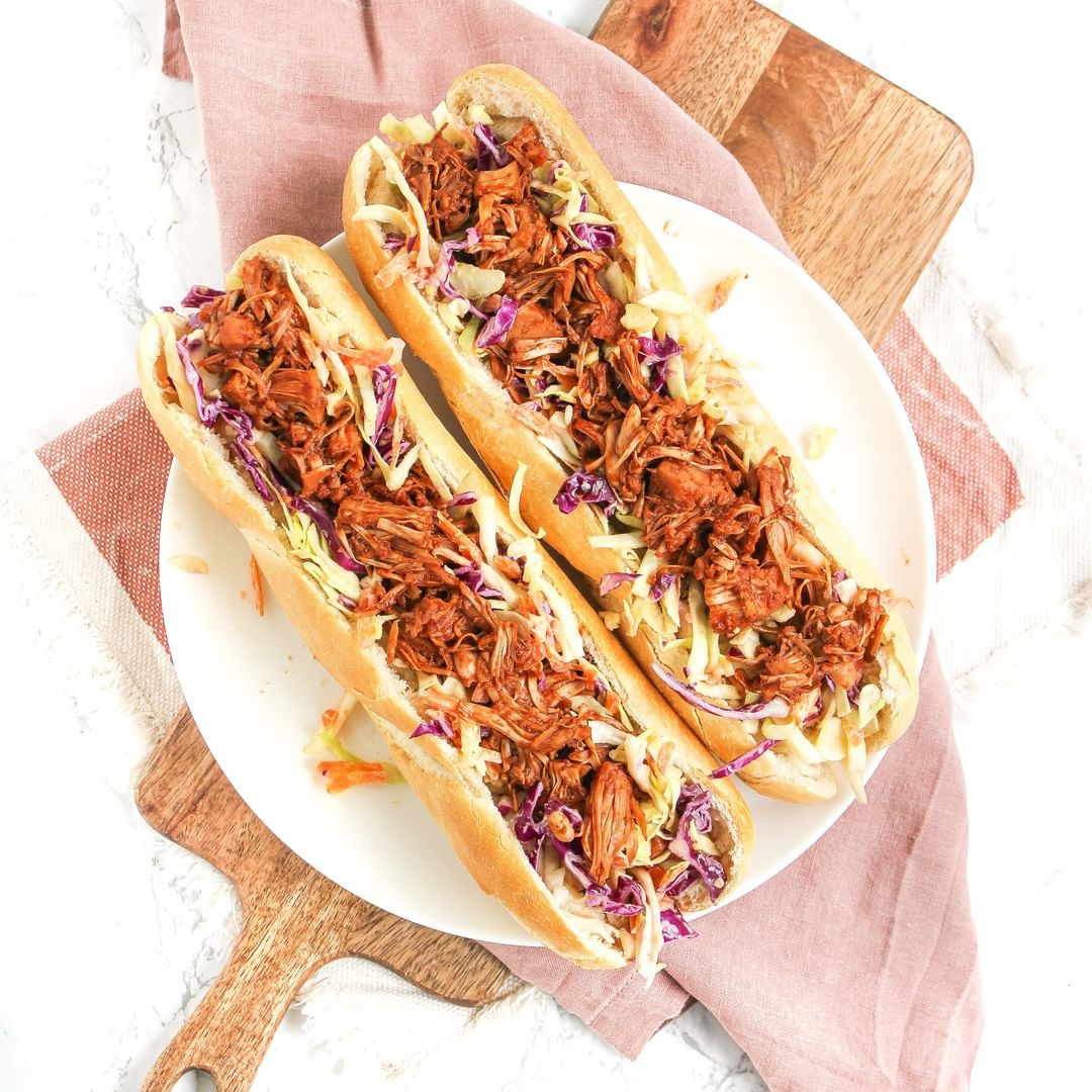 Pulled Jackfruit Sandwiches with Coleslaw