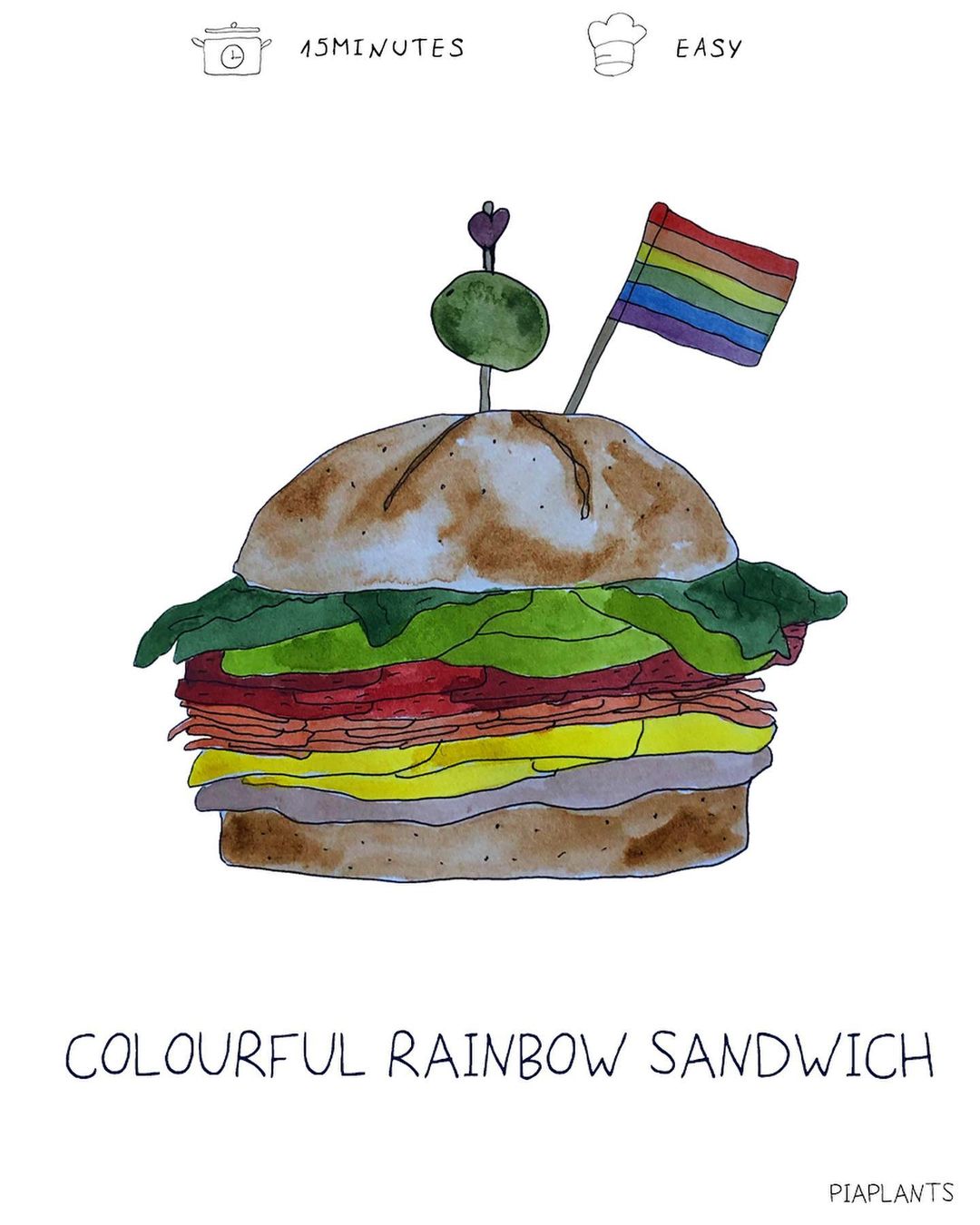 colouful rainbow sandwich