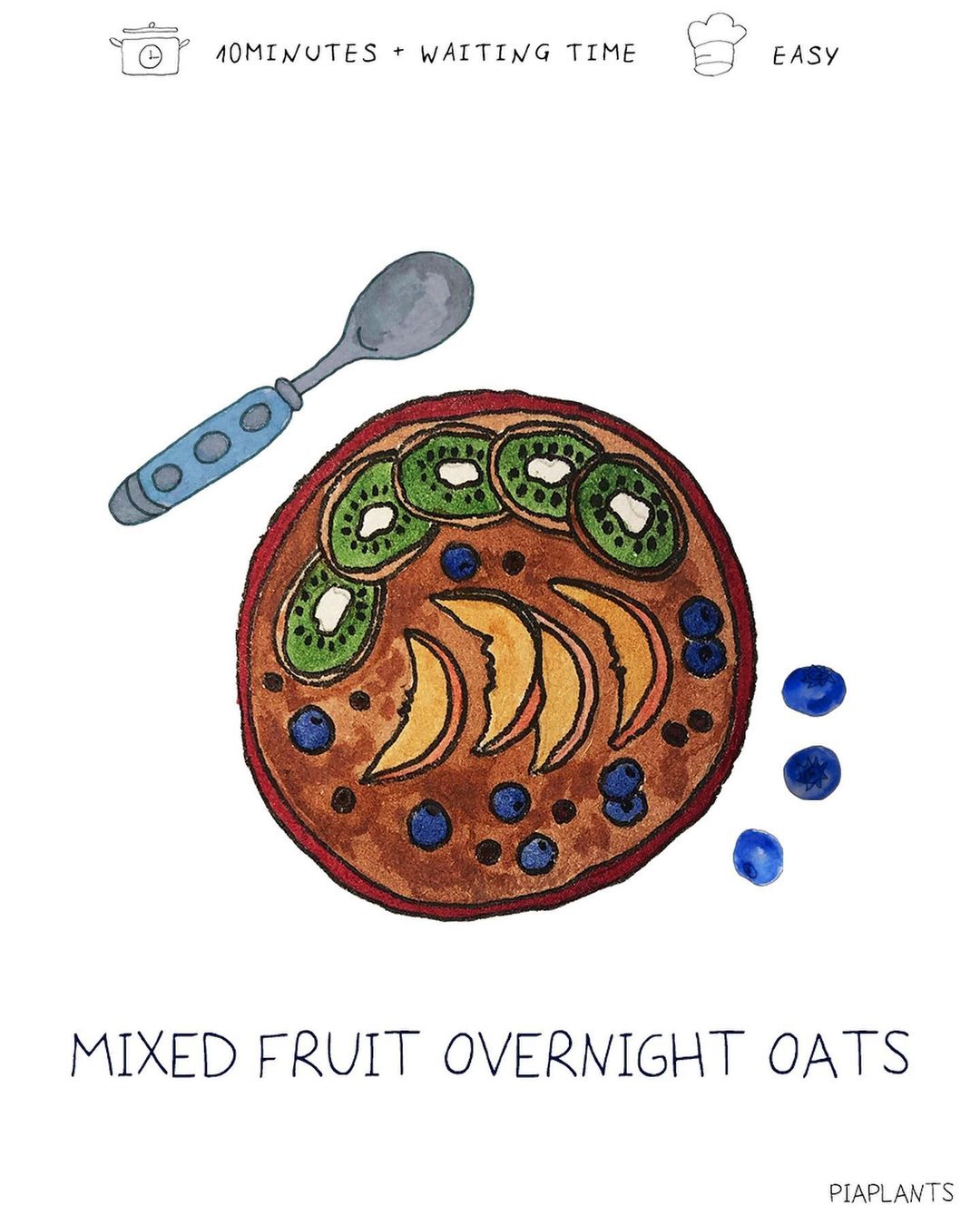 mixed fruit overnight oats
