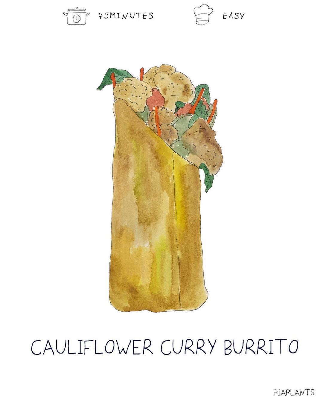 cauliflower curry burrito
