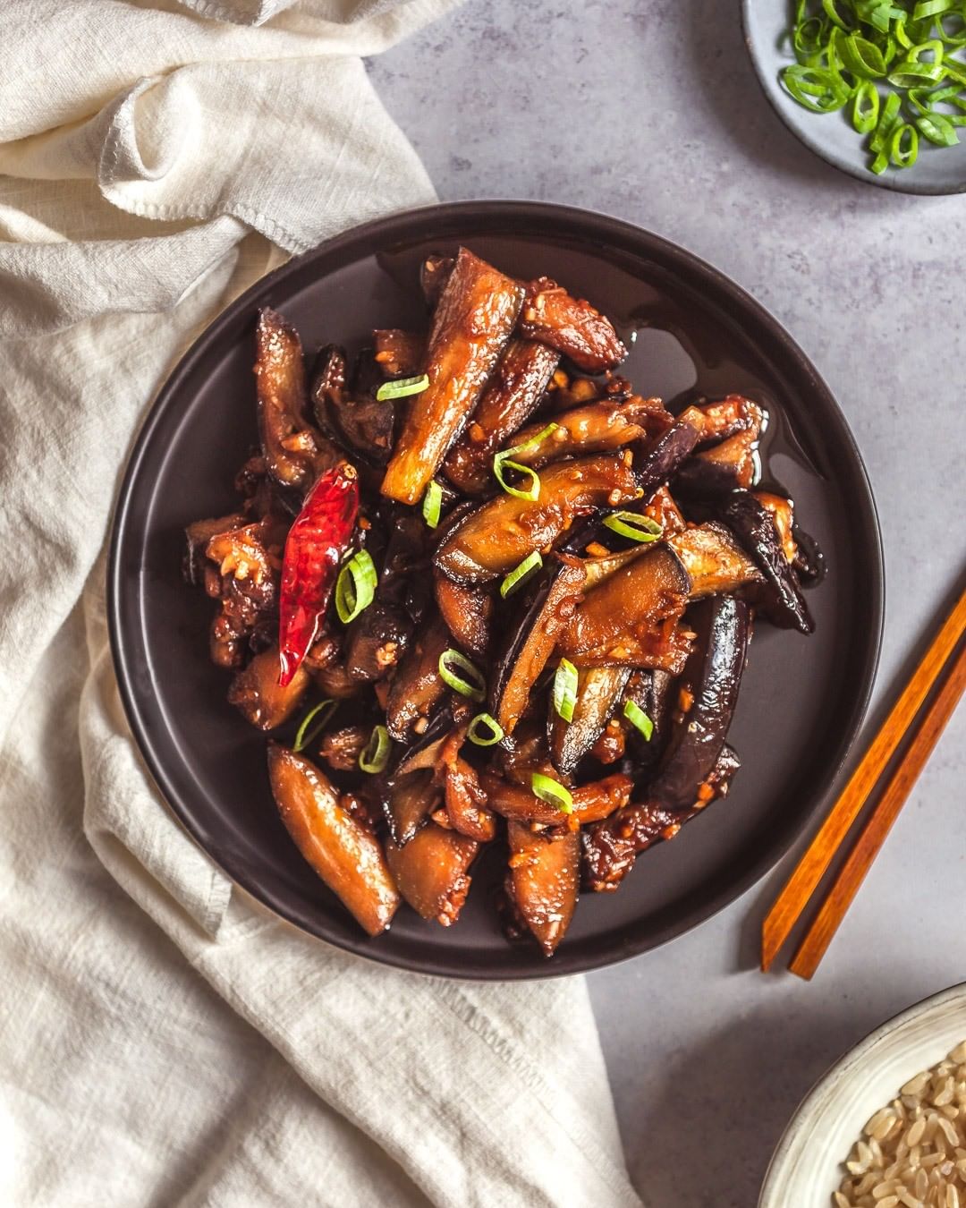 Spicy Caramelized Hong Shao Eggplant