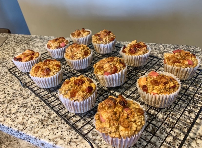 Vegan Oatmeal Apple Banana Muffins