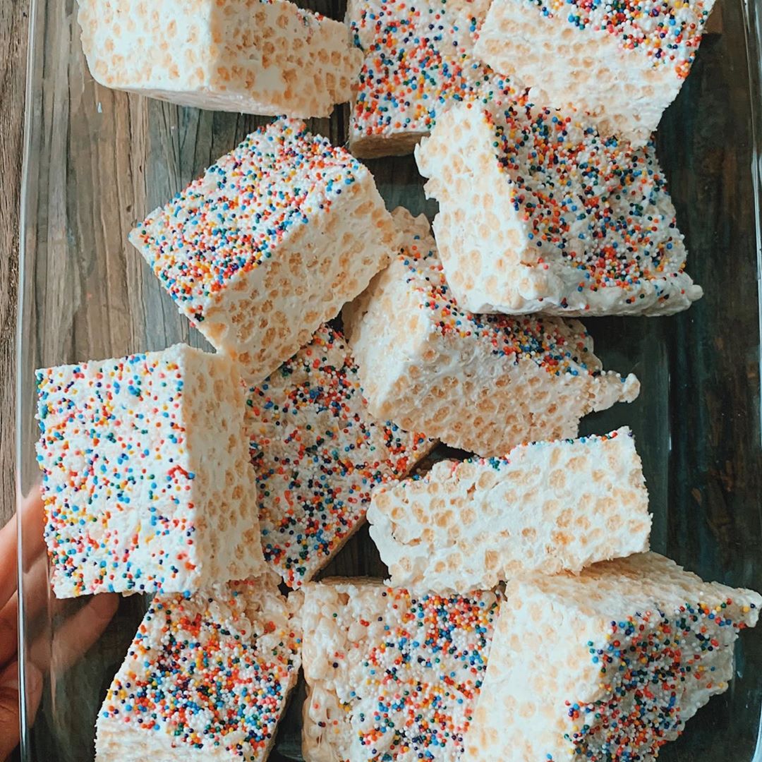 Healthy-Ish Vegan Birthday Rice Crispy Treats