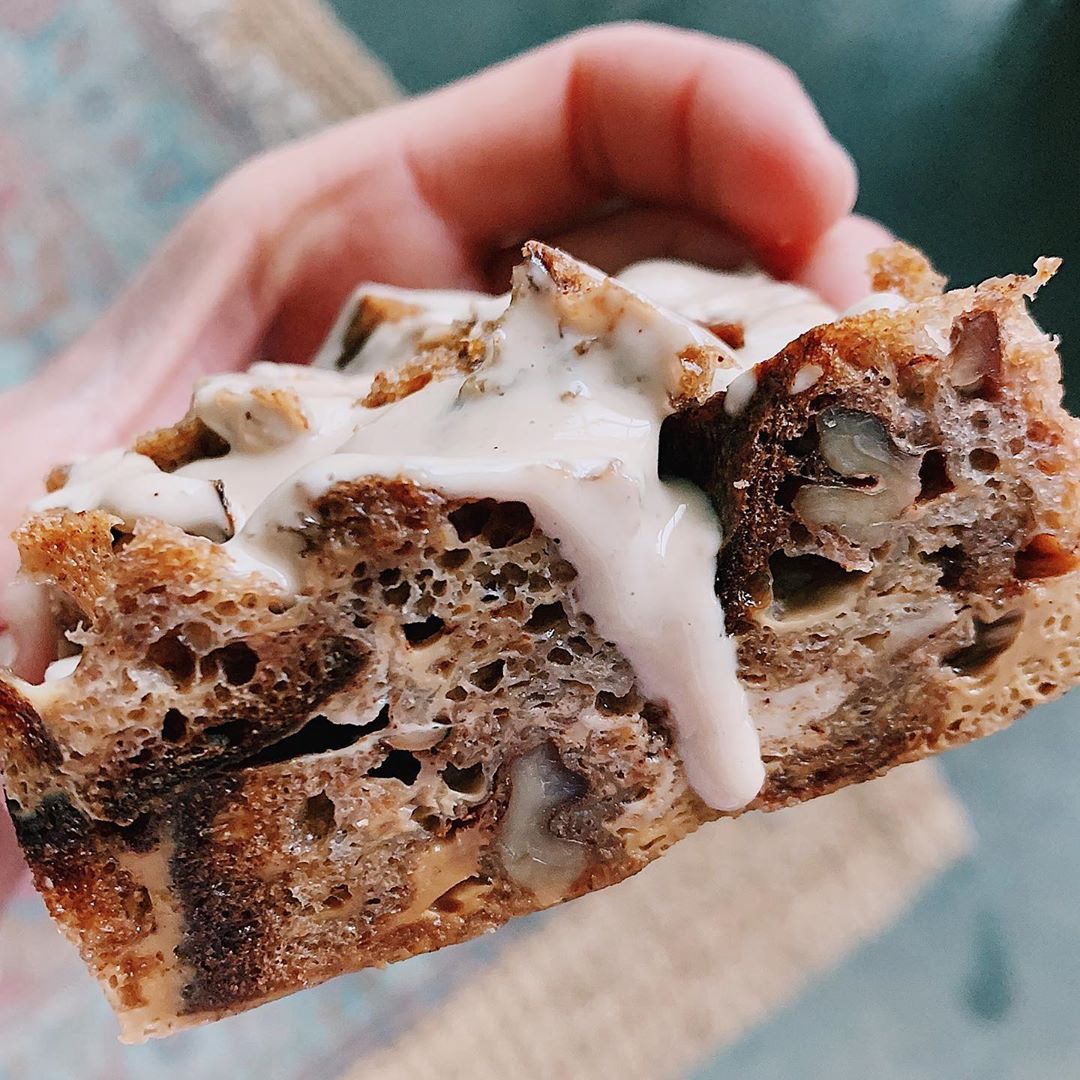 Bread Pudding with Cashew Vanilla Sauce