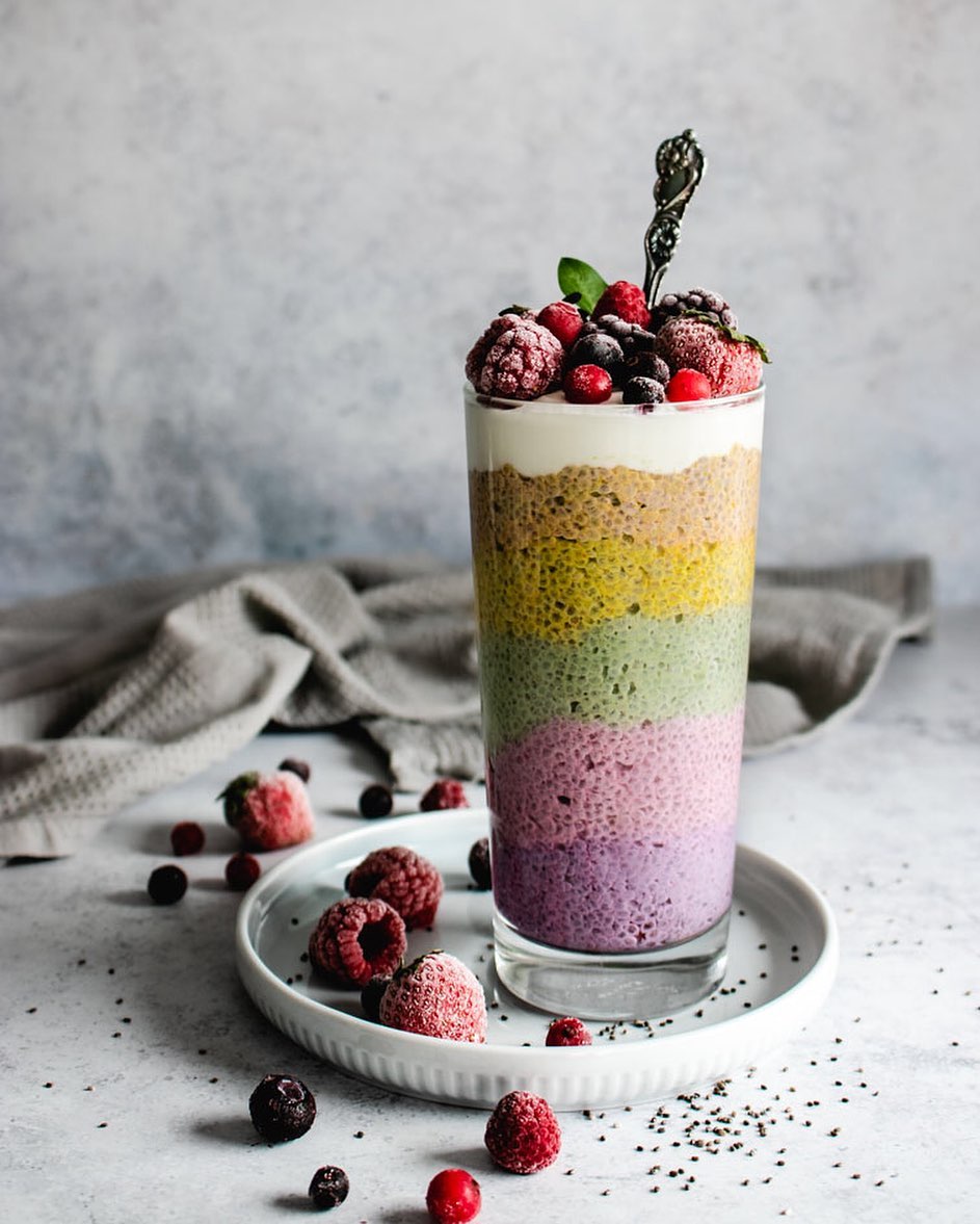 Rainbow Chia Pudding