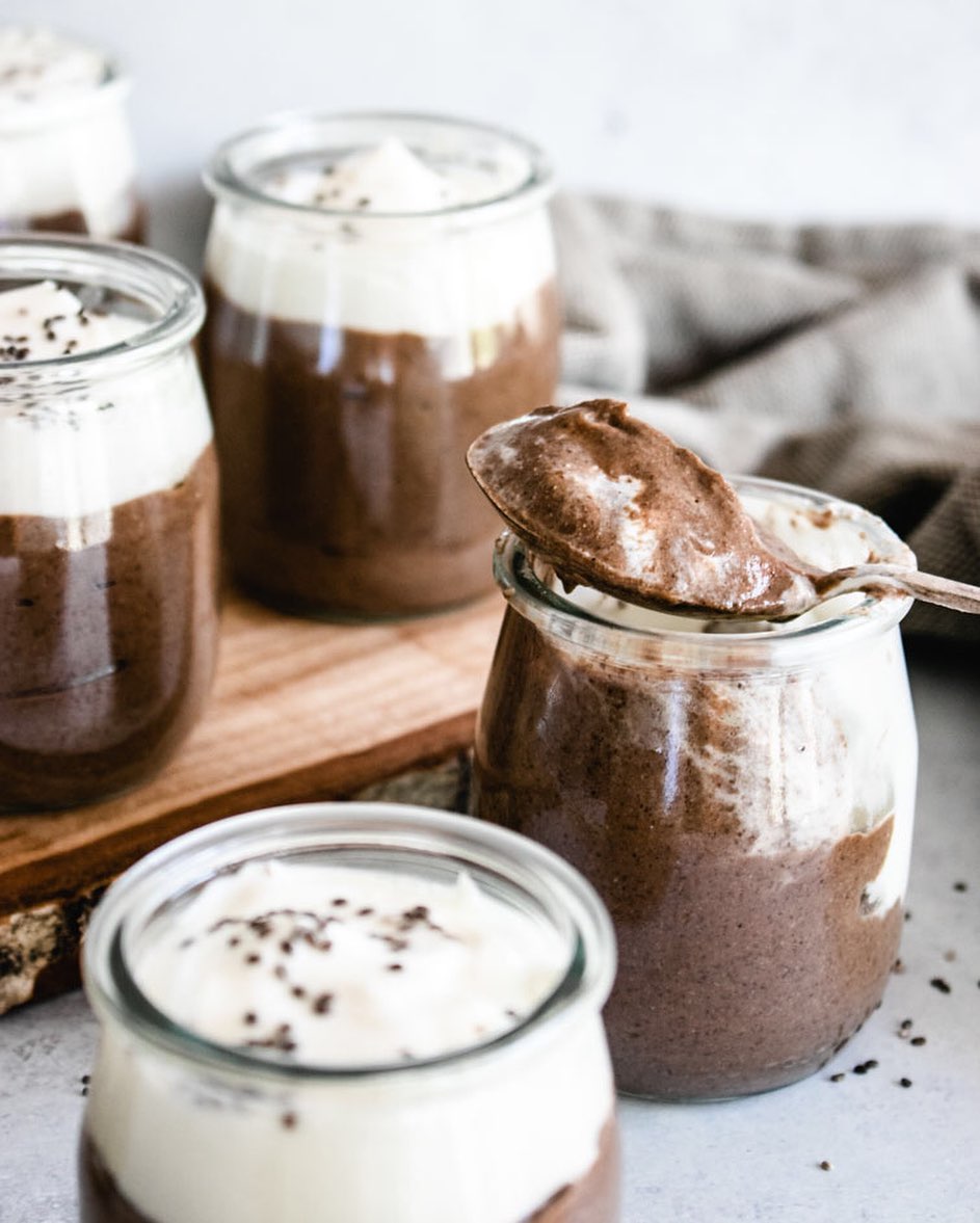 4 Ingredient Chocolate Caramel Chia Mousse