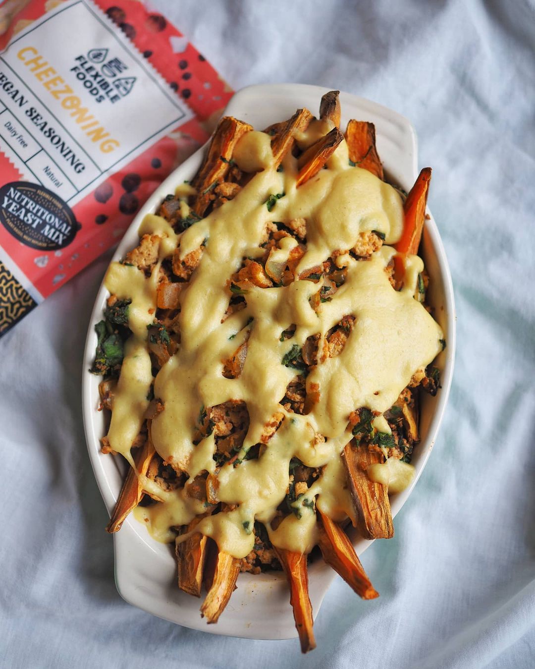 Chipotle Tofu Cheesey Fries