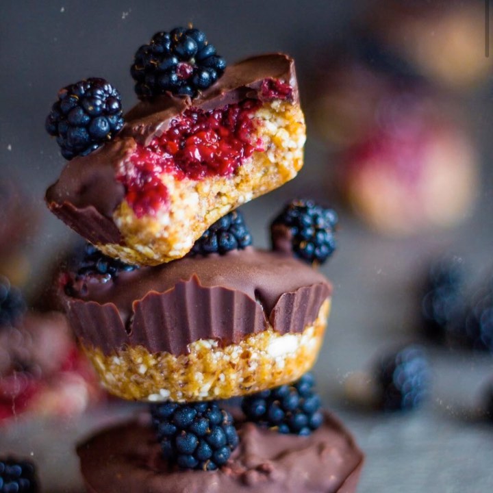 Blackberry Tahini Treat Covered in Chocolate