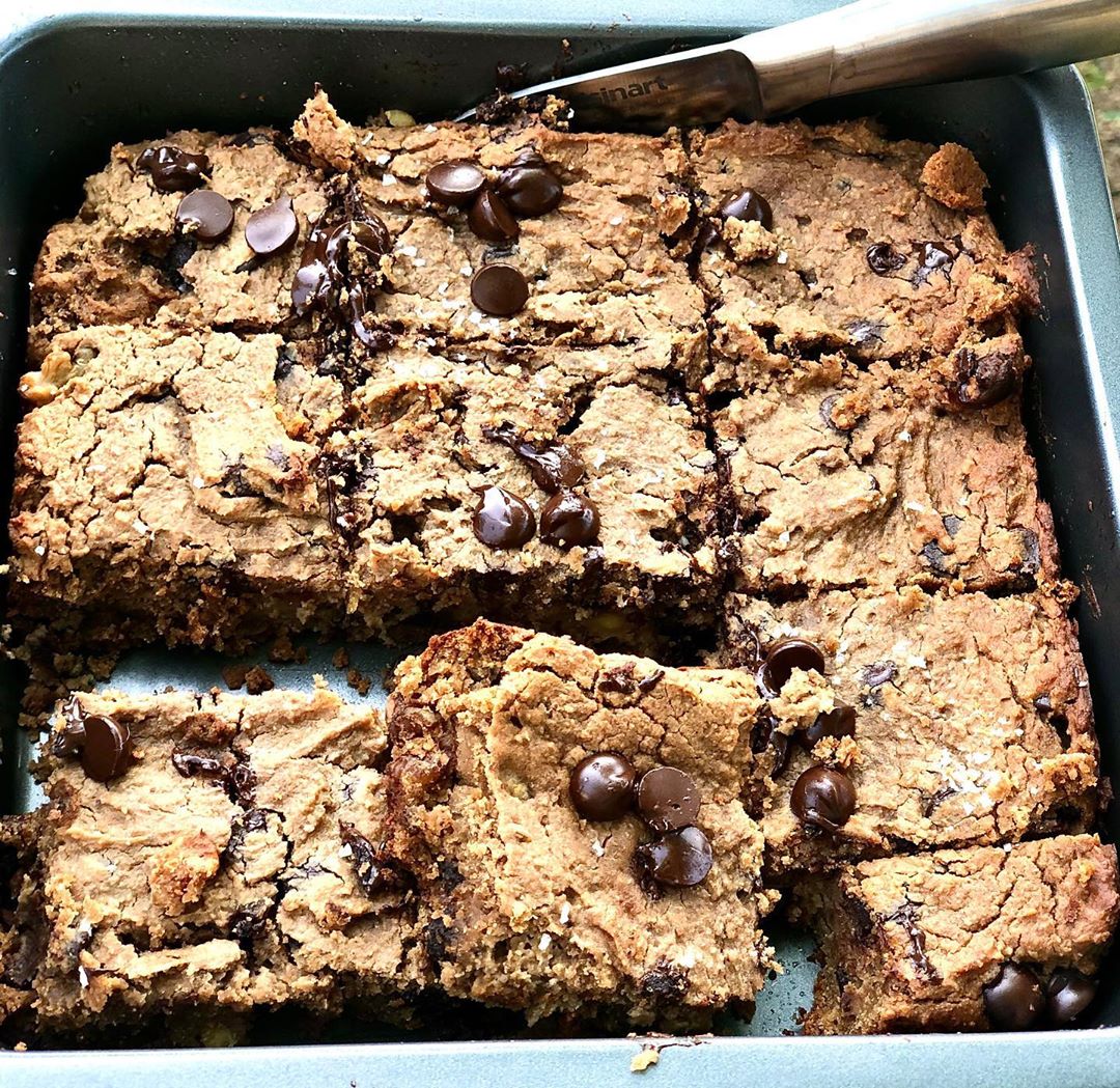 Chickpea Almond Butter & Tahini Blondies