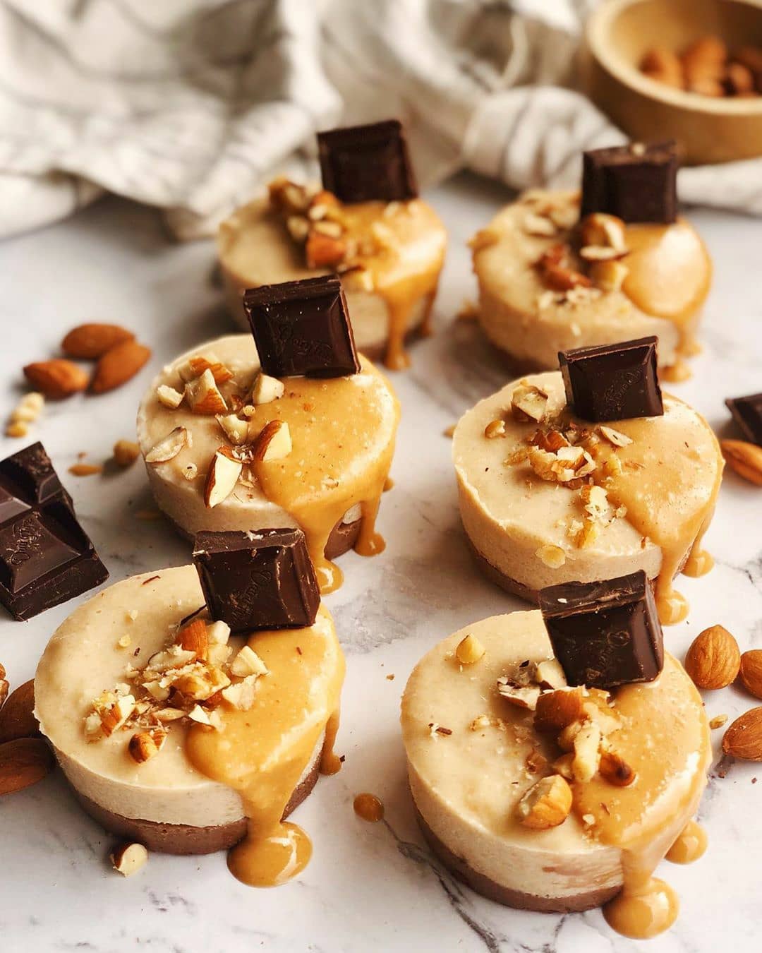 Salted Caramel Peanut Butter Cheesecakes
