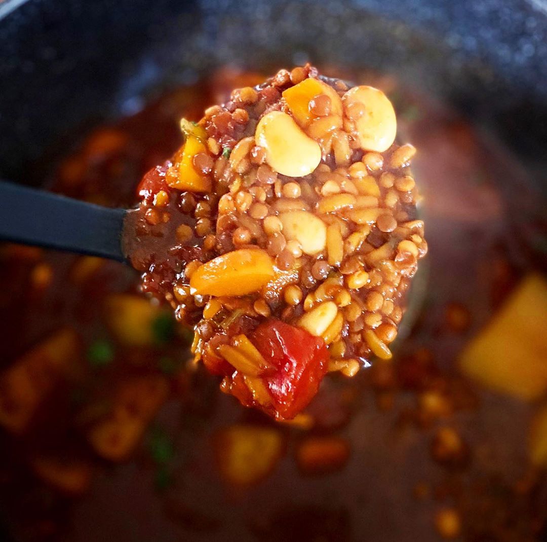 Loaded Potato Lentil Soup