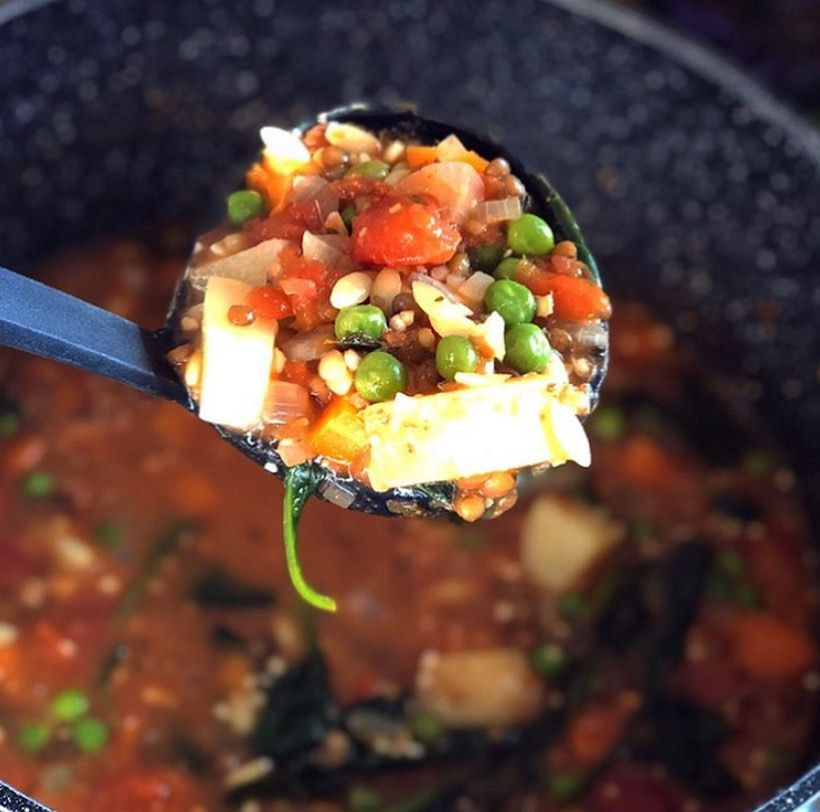 Loaded Potato Lentil Soup