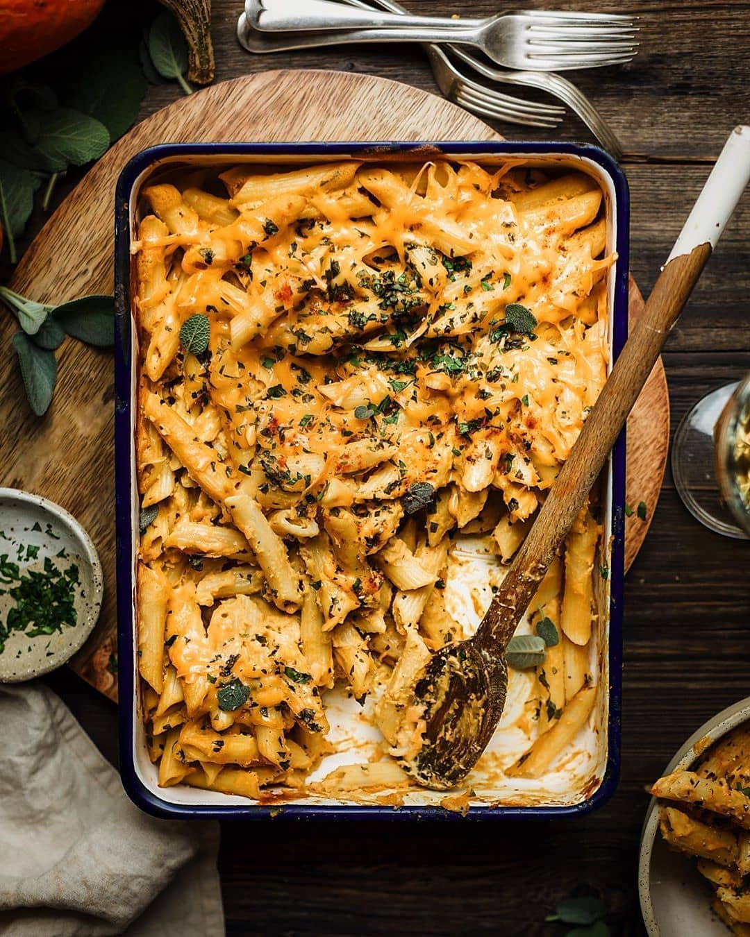 Cheesy Pumpkin Pasta Bake