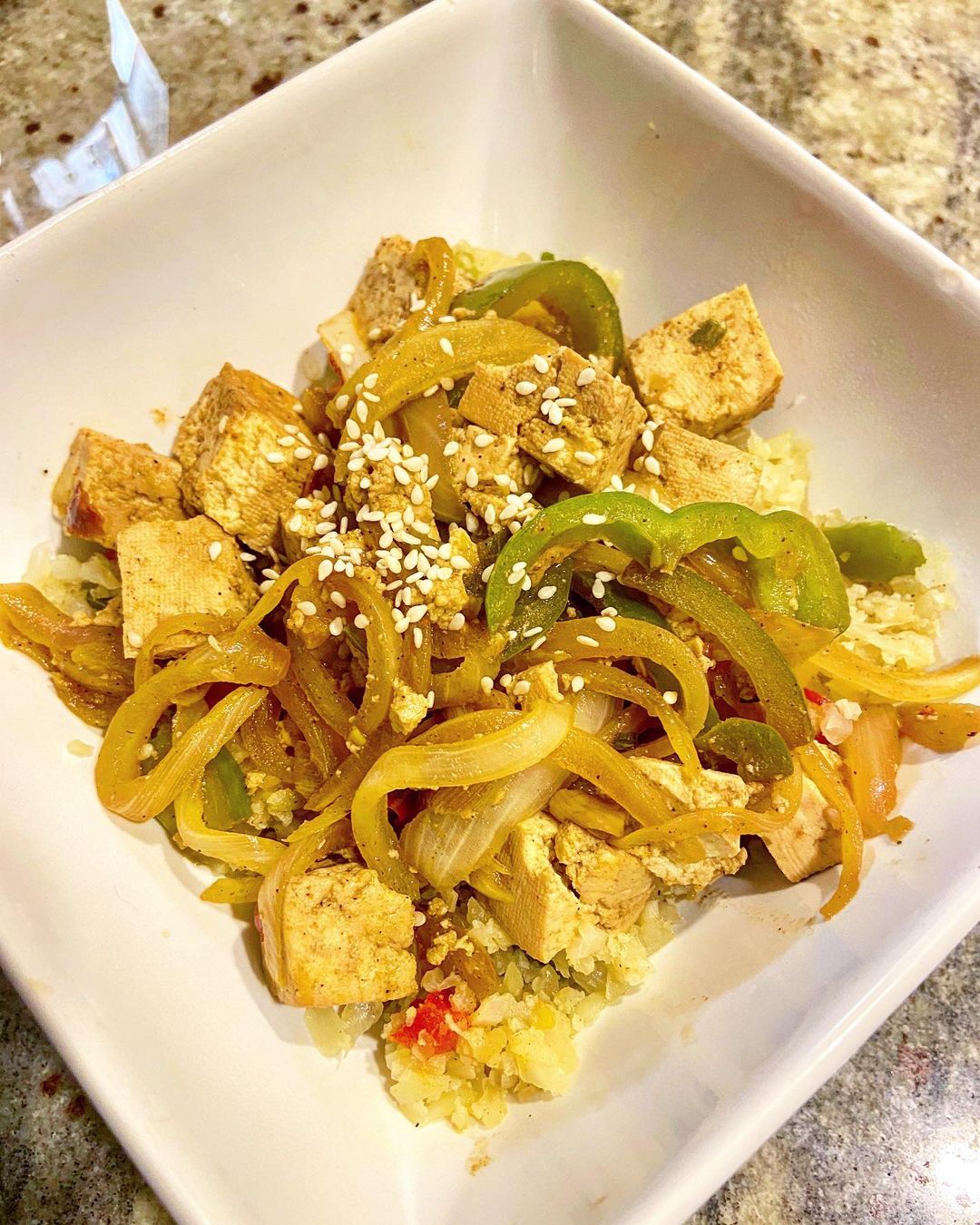 Stir Fry Tofu and Cauliflower Rice