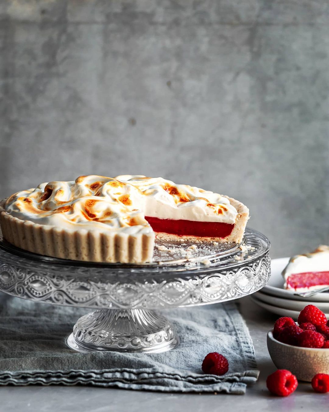 Raspberry Curd Tart with Almond Shortbread Crust