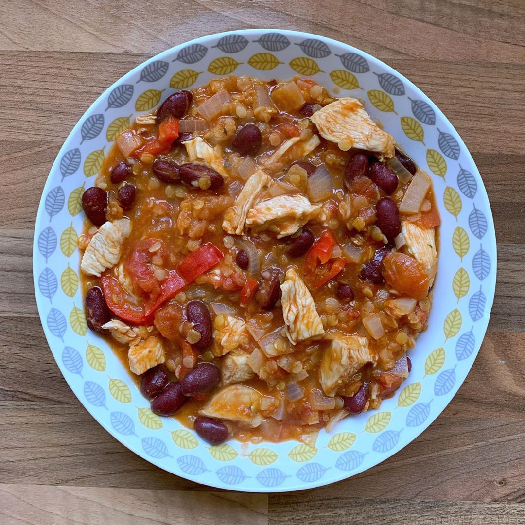 Chipotle Chicken, Bean and Lentil Stew - Protein Goals