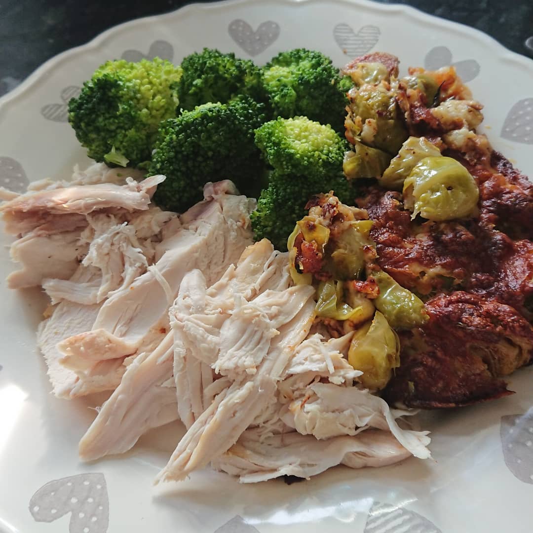 Chicken Dinner And cheesey sprouts