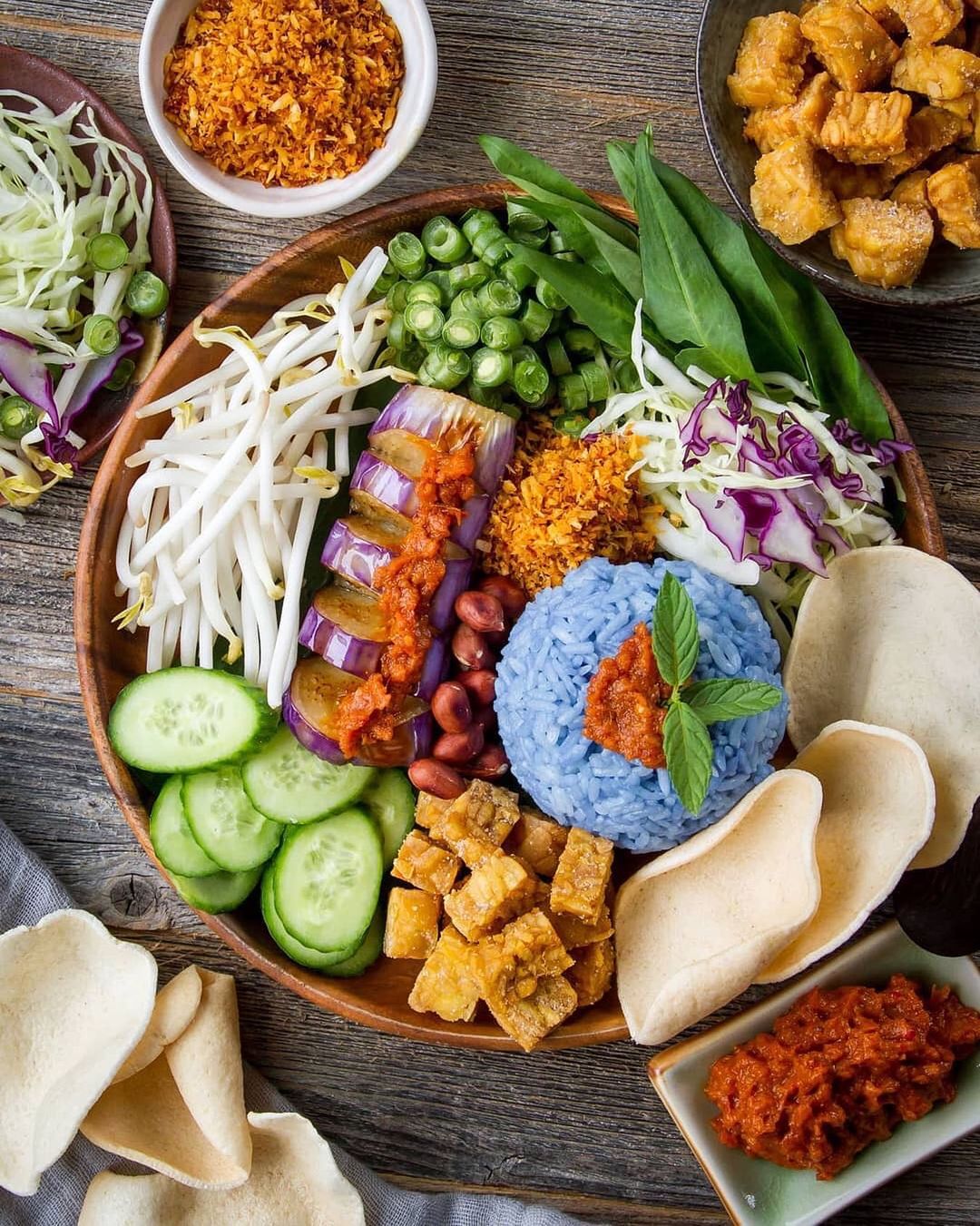 Nasi Kerabu - a Traditional Malay Rice Dish