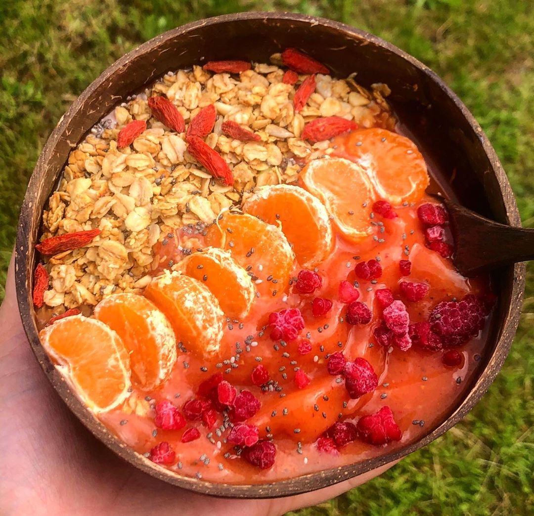 Orange, Mango + Pineapple Sorbet Granola Bowl
