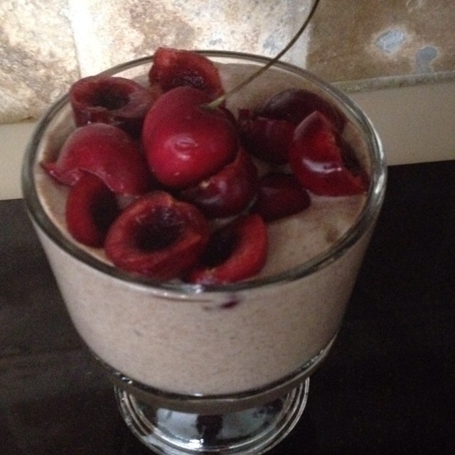 Vanilla Chia Pudding with Cherries
