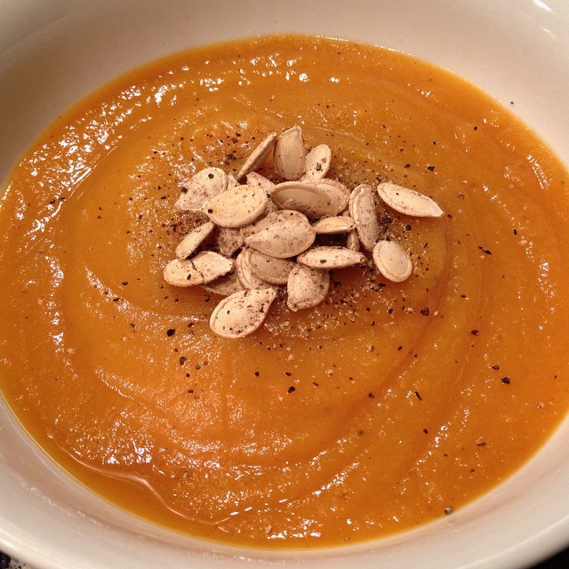 Roasted Pumpkin and Sweet Potato Soup
