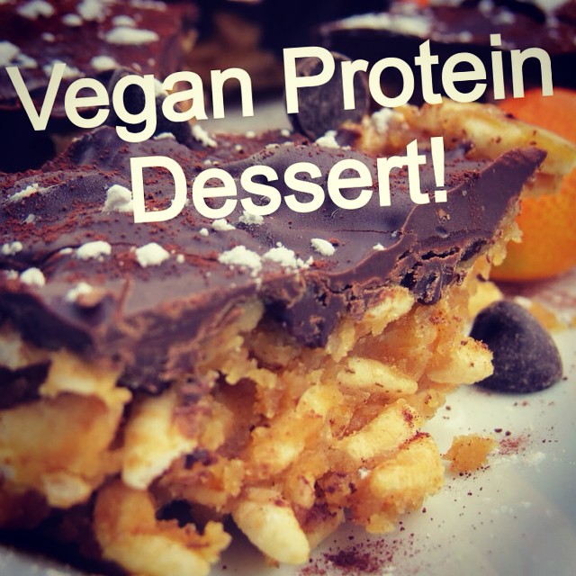 Vegan Protein Chocolate Peanut Butter Puffed Rice Bars