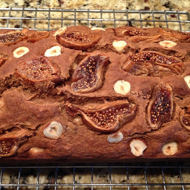 Fig and Hazelnut Banana Bread