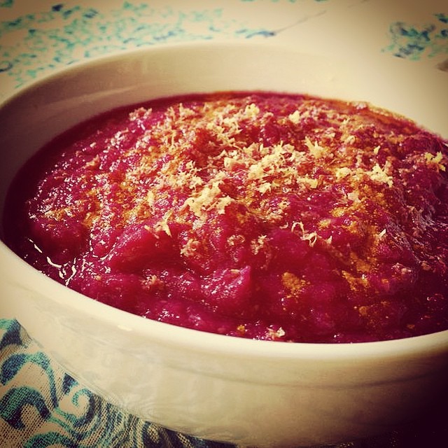 Fresh Beet Applesauce with Lemon and Ginger