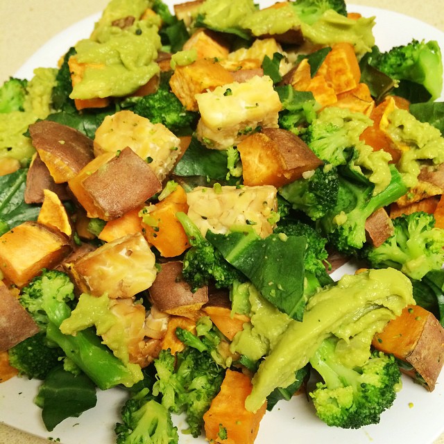 Baked Sweet Potato and Tempeh Salad