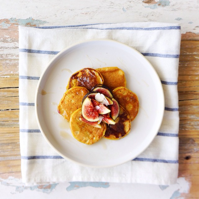 Mango Pancakes, Coconut Caramel Sauce, Figs & Coconut