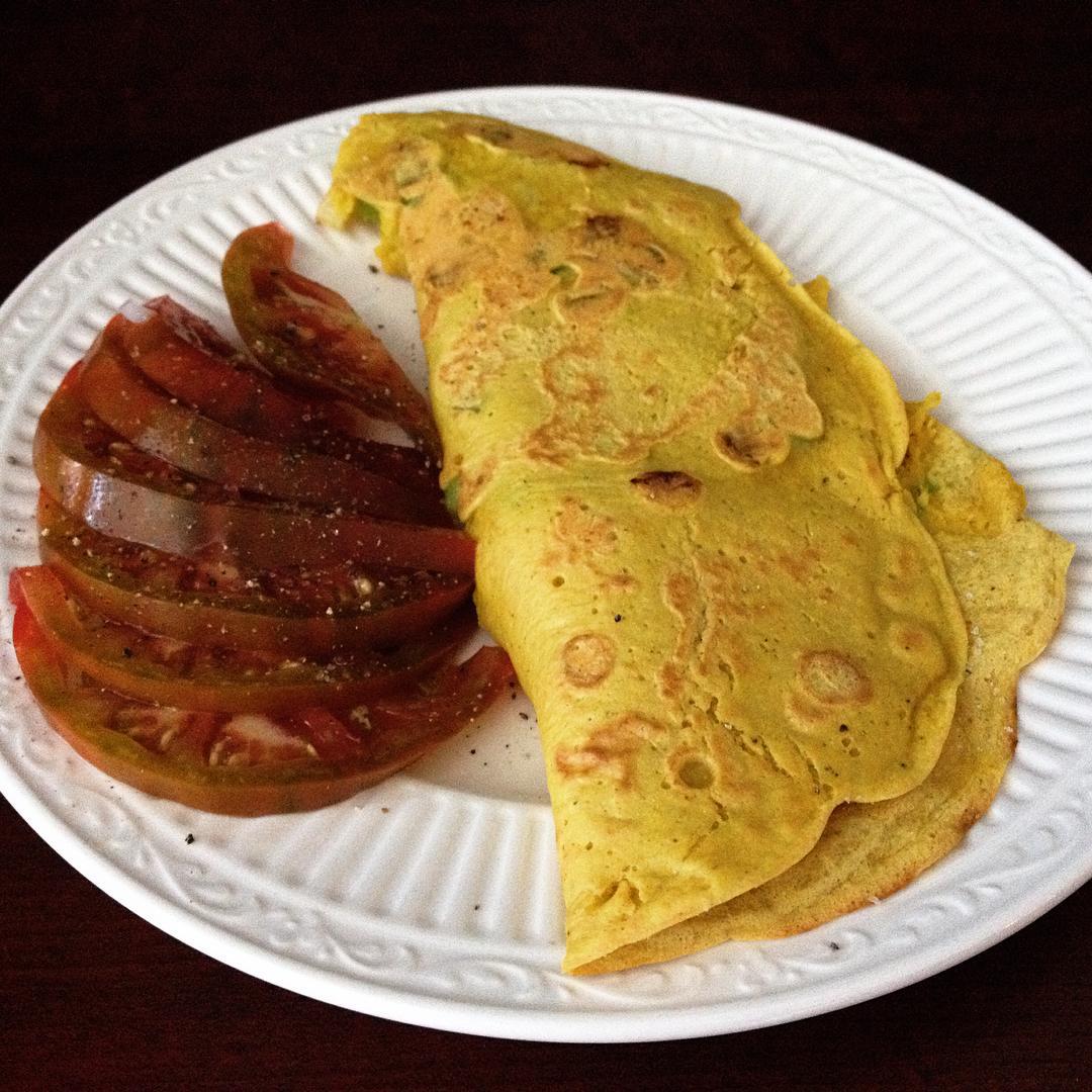 Vegan Chickpea Omelette with Toppings