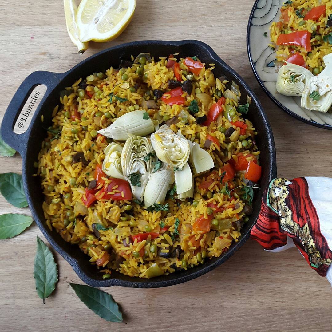 Veggie Paella with Saffron and Vegetables