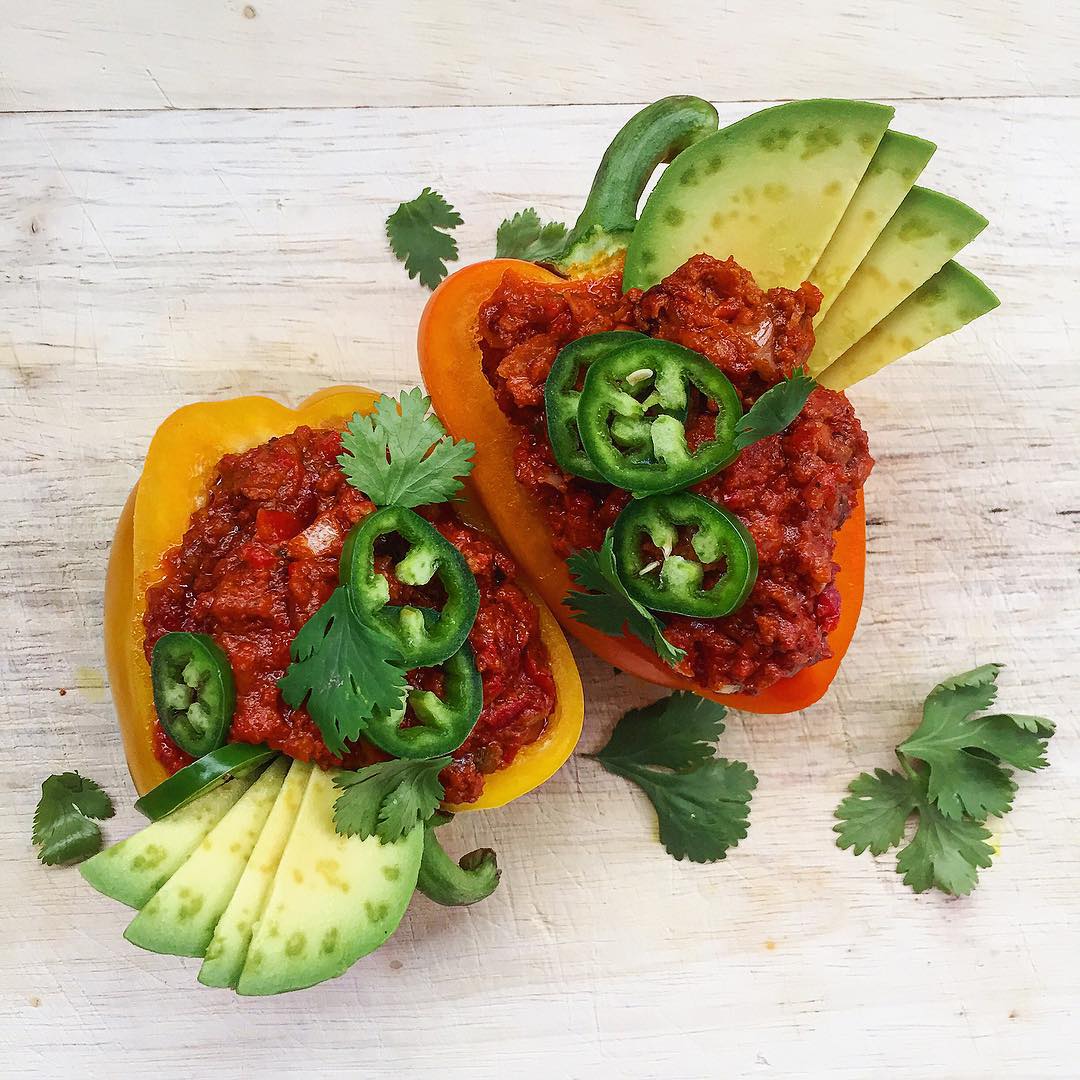 Spicy Chorizo Stuffed Peppers