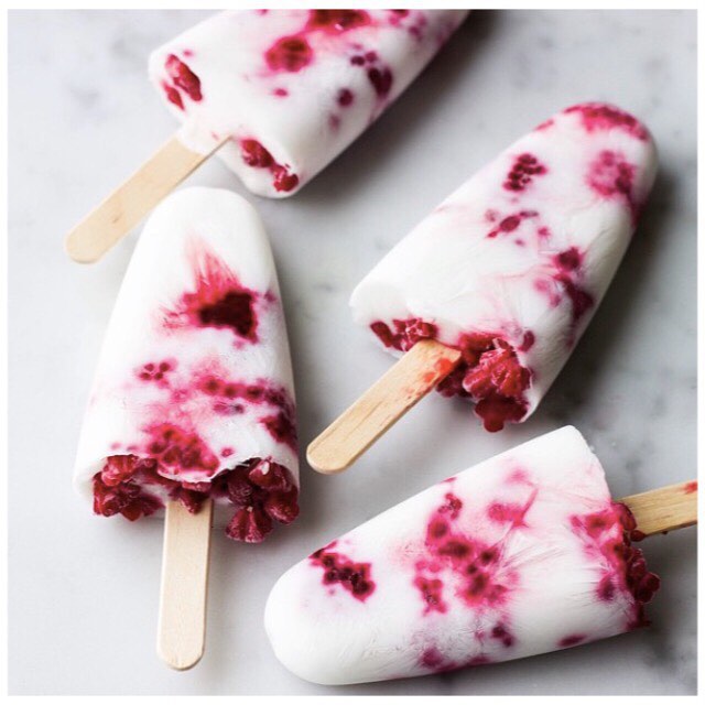 Coconut Raspberry Popsicles