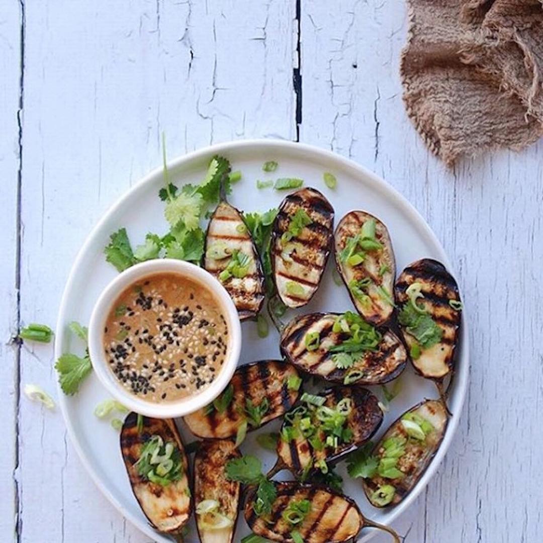 Grilled Eggplant with Nutty Miso Sauce