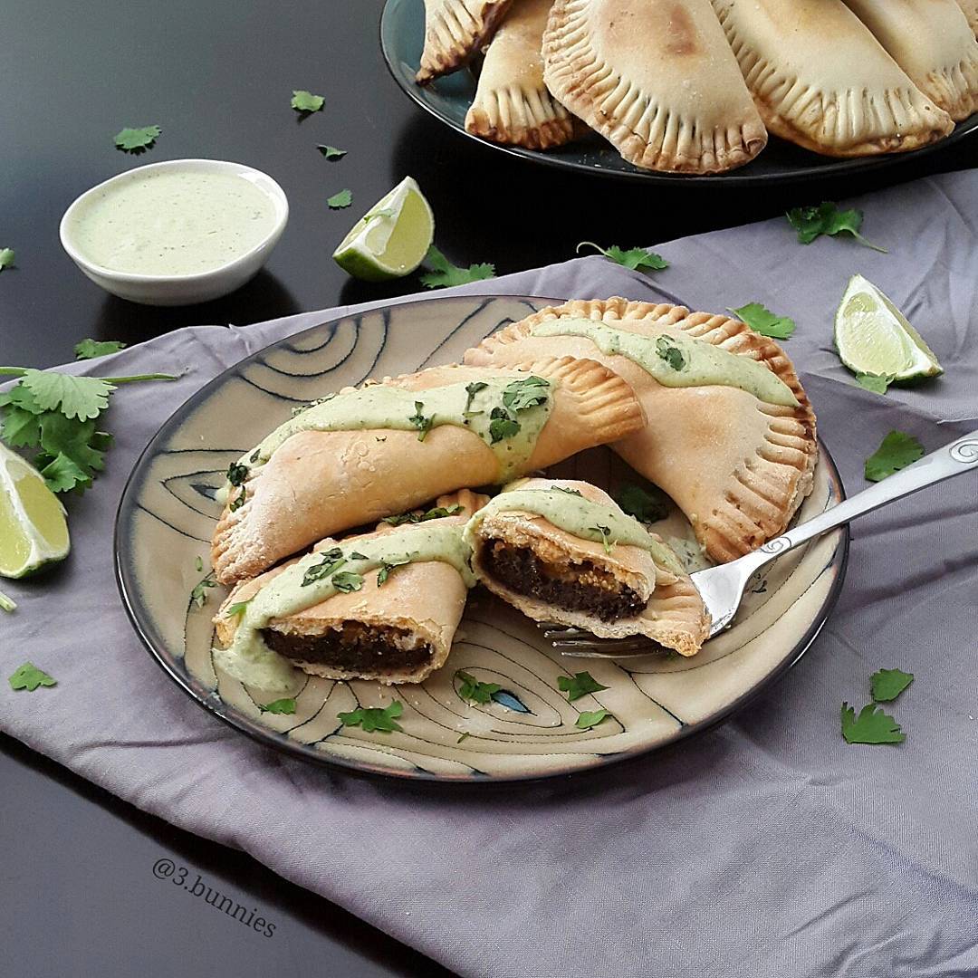 Mushroom Queso Empanadas with Cilantro Ranch
