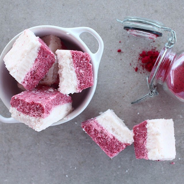 Coconut Ice with Beetroot Layer