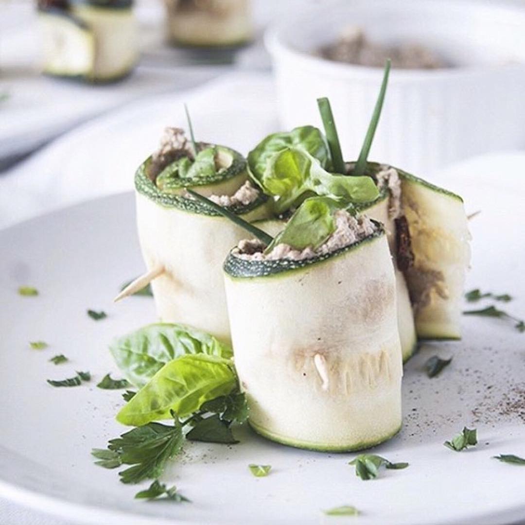 Vegan Zucchini Rolls with Sunflower Cottage Cheese