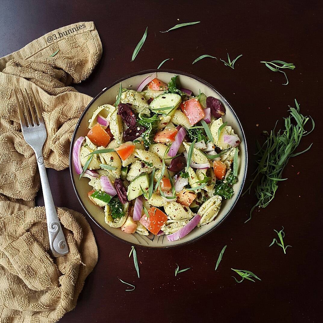 Light and Satisfying Pesto Pasta Salad