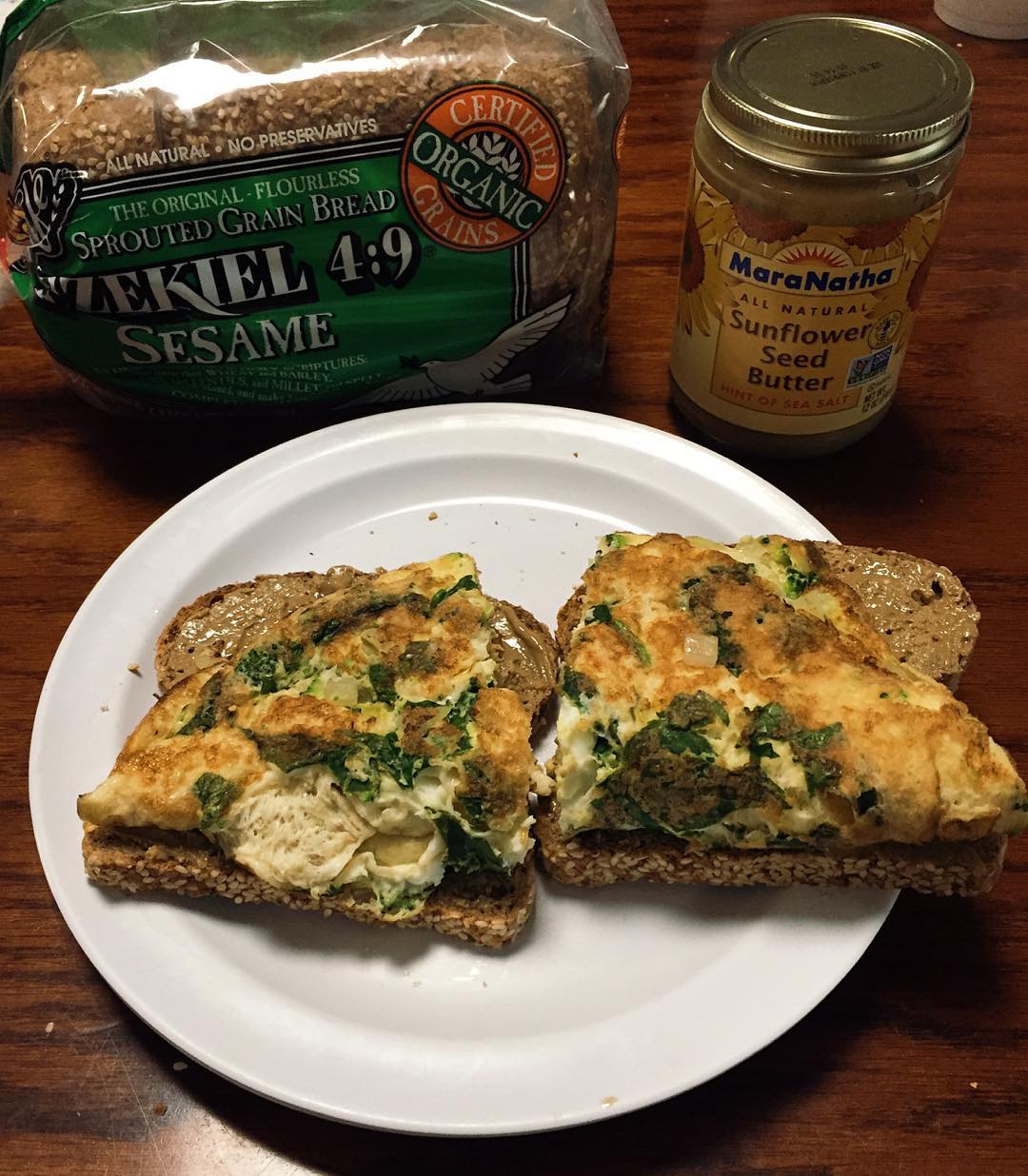 Vegetable Omelette on Ezekiel Toast