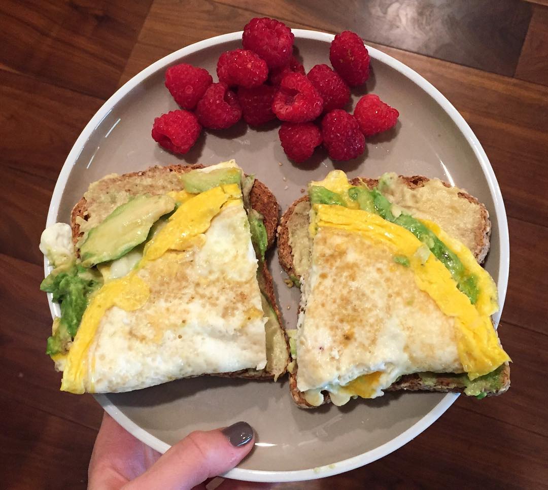 Avocado Toast and Egg Omelette Breakfast