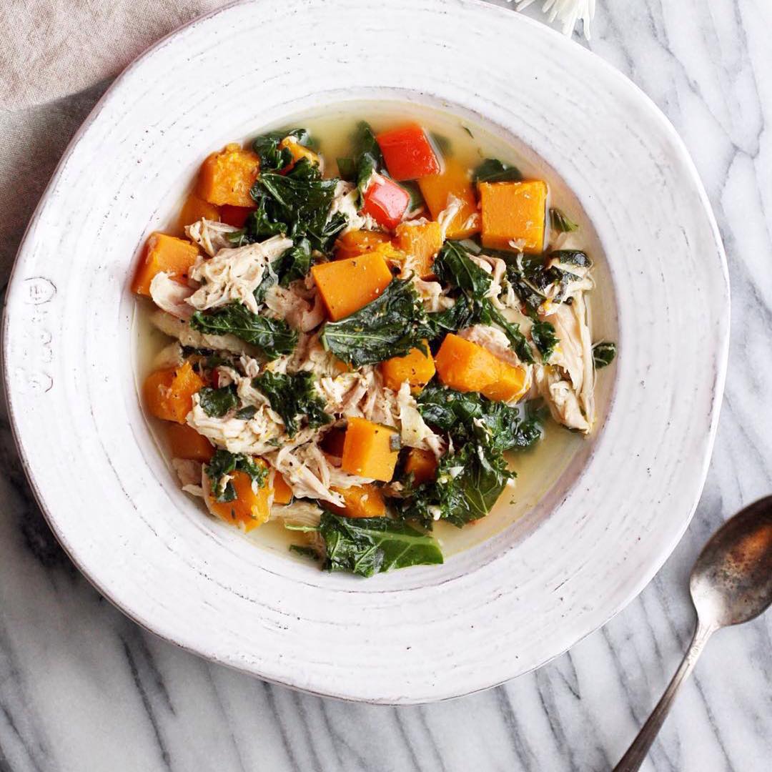 Making a Batch of This Chicken, Kale and Butternut Soup