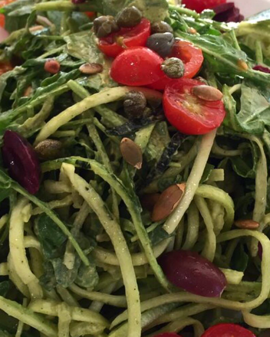 Iron-Rich Zoodle Salad with Avocado Dressing