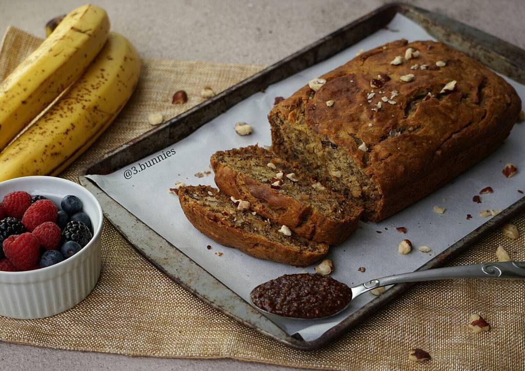 Banana Hazelnut Bread with Cacao Spread