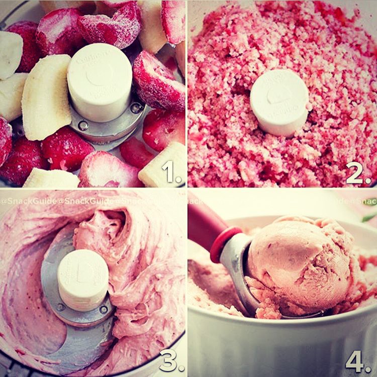 Banana Nice Cream with Strawberries and Nut Milk