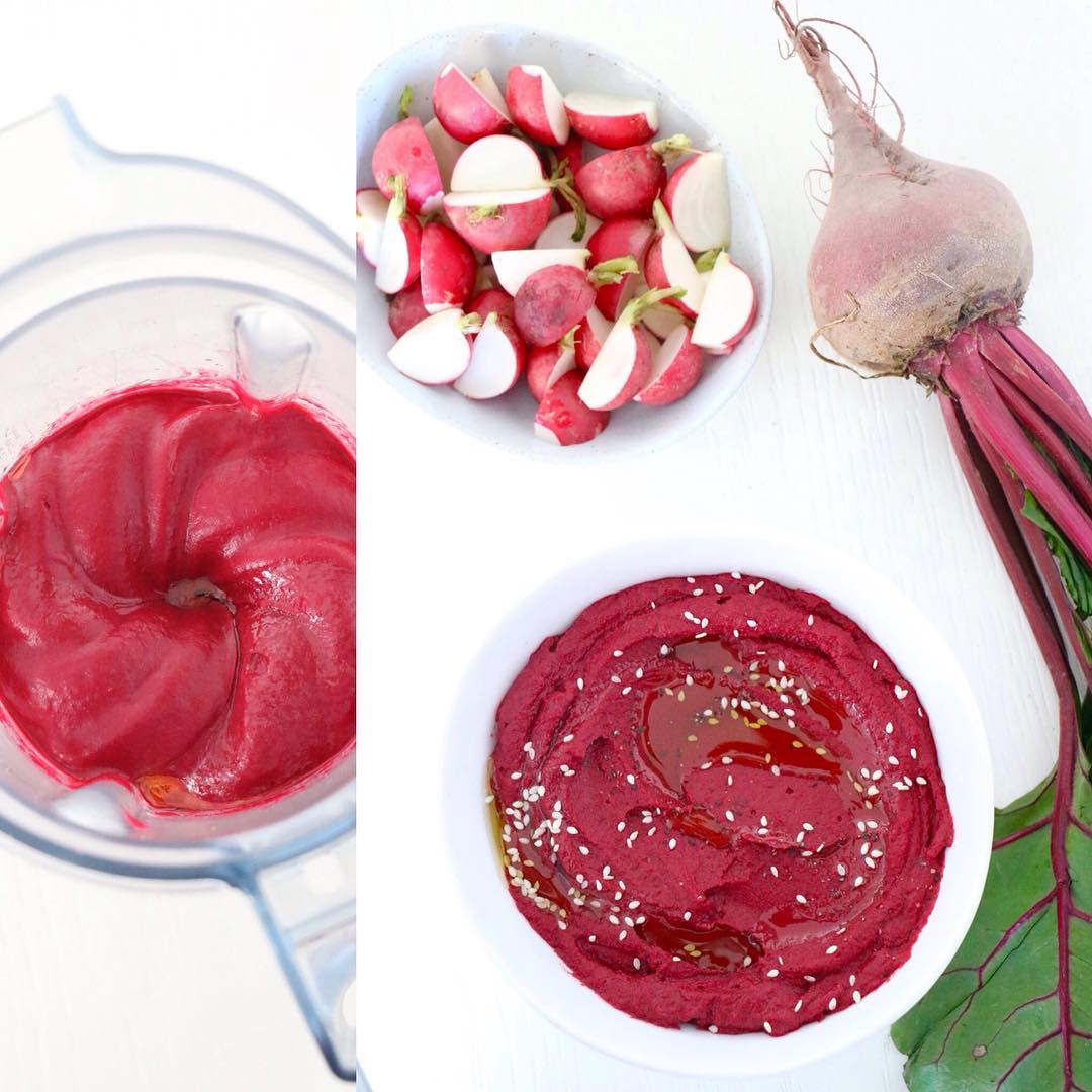 Easy Vegan Beet Hummus Dip