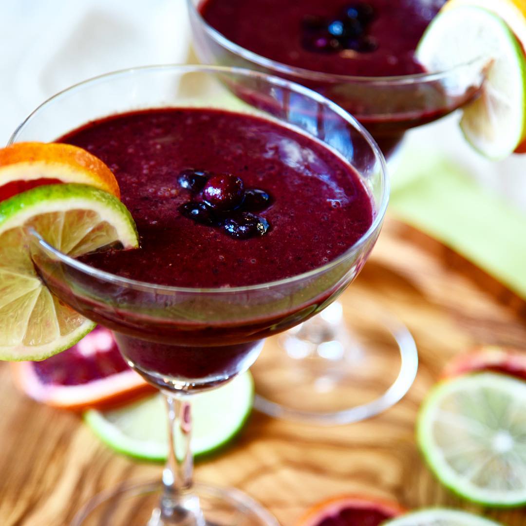 Healthy Black and Blue Margarita Cocktail