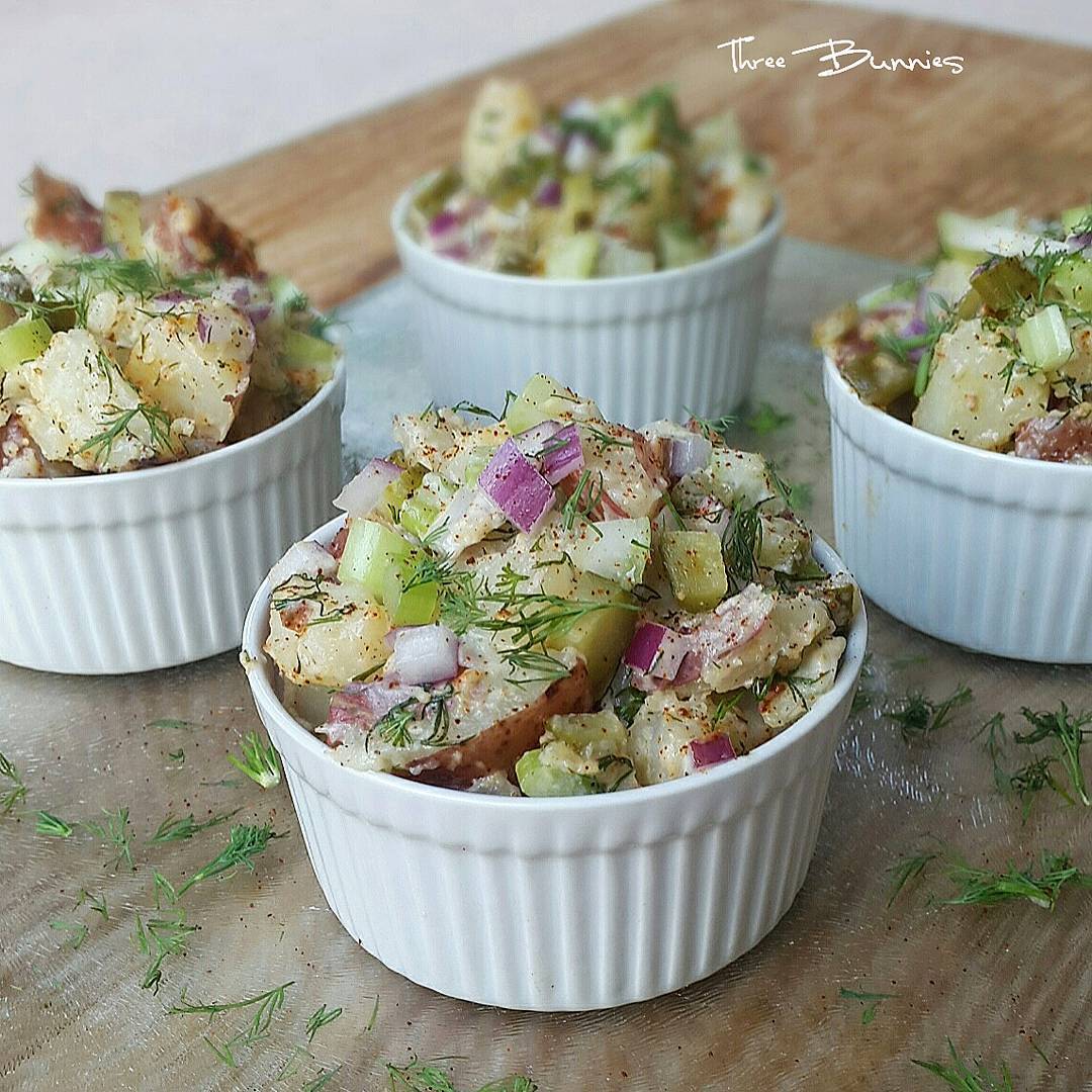 Vegan Potato Salad with Dill and Pickles