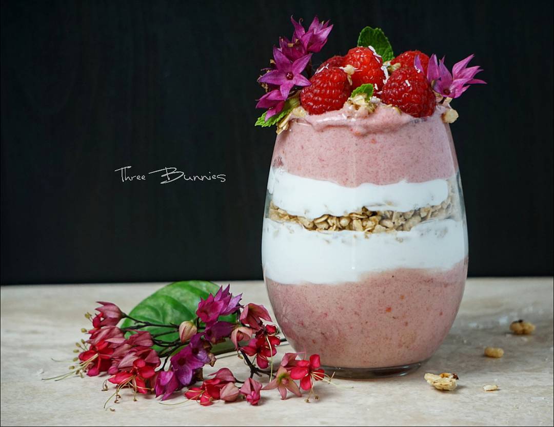 Pink Layered Fruity Breakfast Bowl